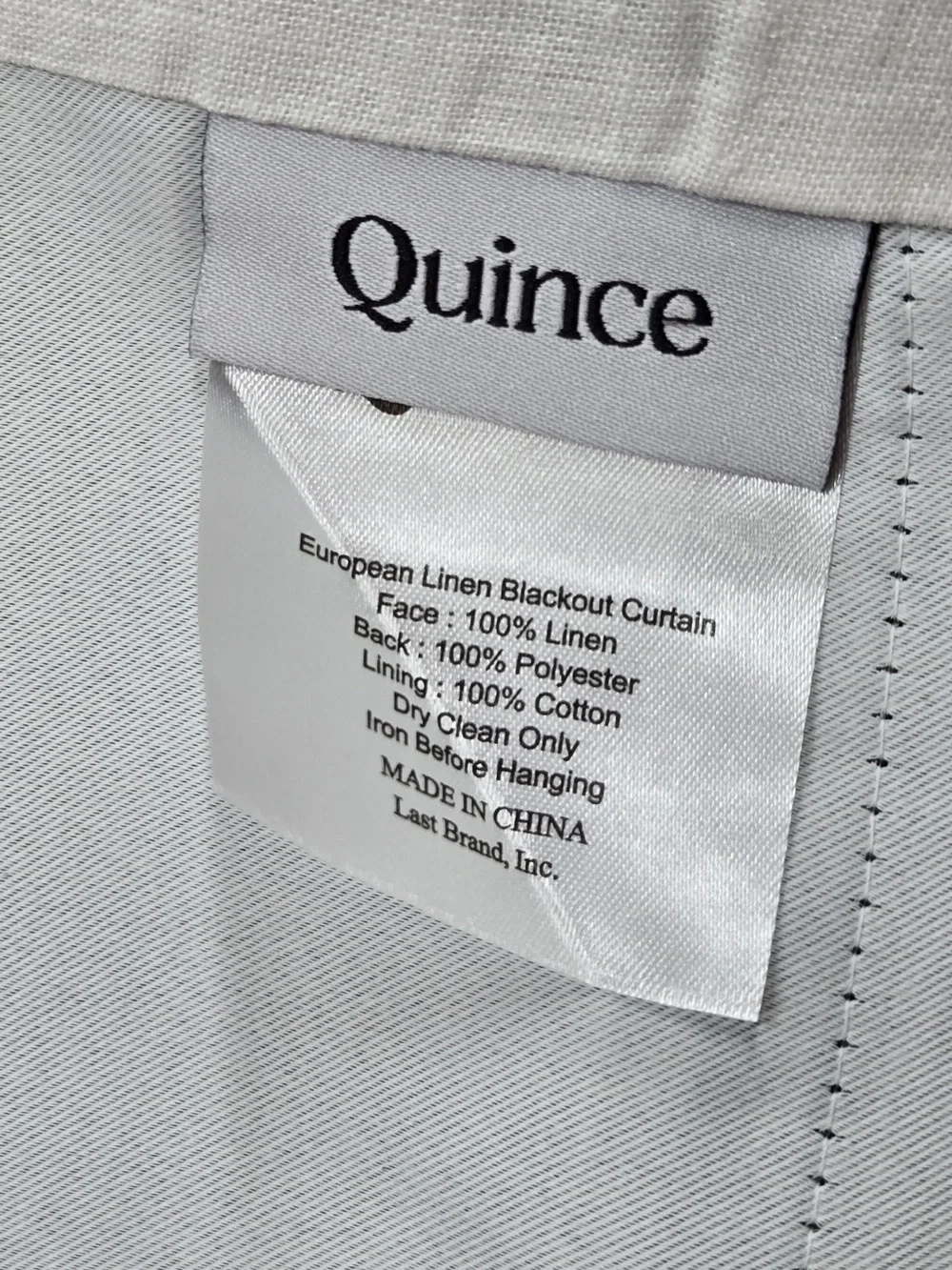 QUINCE Set Of 2 48x84 European Linen True Blackout Curtains White 9635